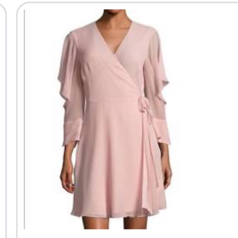 Pink Halston Wrap Dress